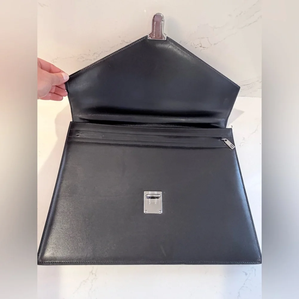 Fendi black leather briefcase